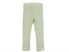 Petit Piao emerald green/dark off white stribede leggings modal